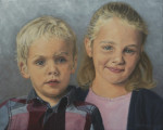 Bas en Rosalie, olieverf op linnen, 50x40cm, 2013